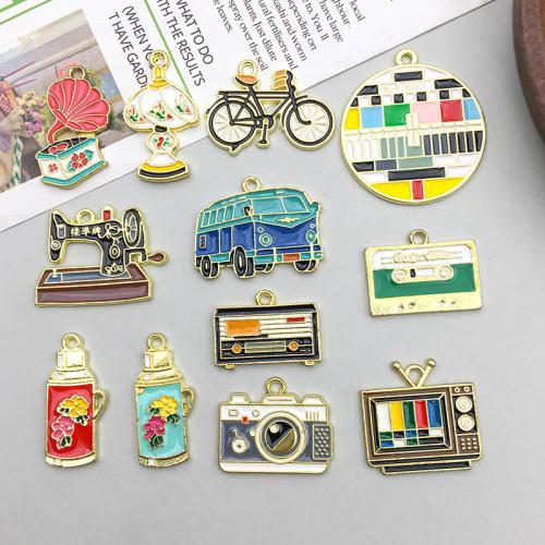 Tibetan Style Enamel Pendants, plated, DIY & different styles for choice, more colors for choice, 100PCs/Bag, Sold By Bag