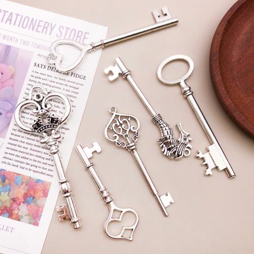 Tibetan Style Key Pendants, plated, DIY & different styles for choice, more colors for choice, 100PCs/Bag, Sold By Bag