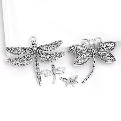 Tibetan Style Animal Pendants, Dragonfly, plated, DIY & different styles for choice, more colors for choice, 100PCs/Bag, Sold By Bag