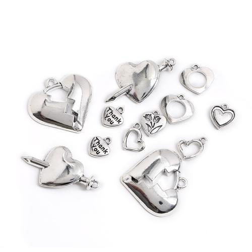 Tibetan Style Heart Pendants, plated, DIY & different styles for choice, 100PCs/Bag, Sold By Bag