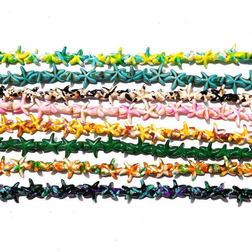 Turquoise Beads, Starfish, gradient color & DIY, more colors for choice, 14mm, Approx 36PCs/Strand, Sold By Strand