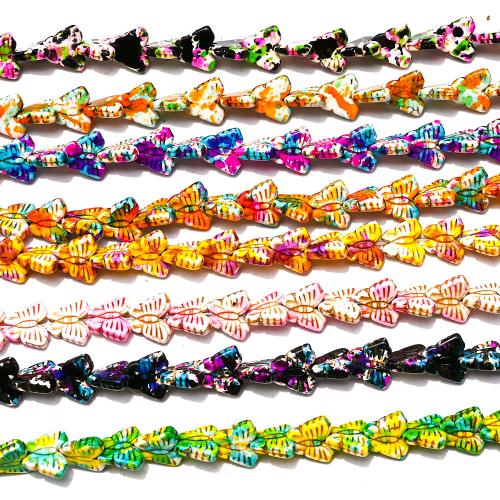 Turquoise Beads, Butterfly, gradient color & DIY, more colors for choice, 13x15mm, Approx 25PCs/Strand, Sold By Strand