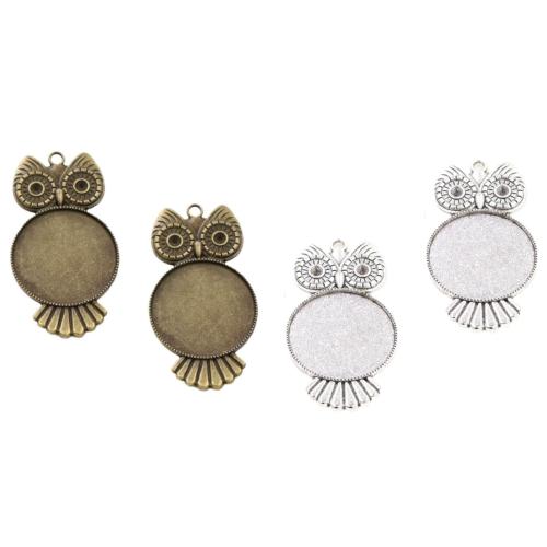 Tibetan Style Pendant Cabochon Setting, Owl, plated, DIY, more colors for choice, nickel, lead & cadmium free, inner diameter:30mm, Approx 100PCs/Bag, Sold By Bag