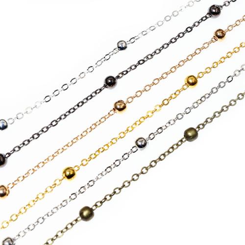 Iron Jewelry Chain, plated, DIY, more colors for choice, nickel, lead & cadmium free, beads:3.5mm, Sold By m