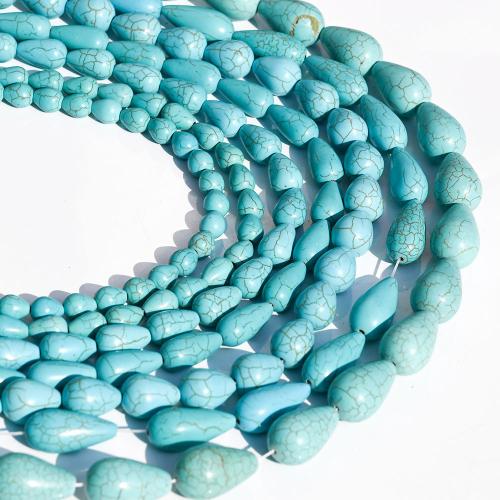 Turquoise Beads, Teardrop, DIY & different size for choice, blue, Sold By Strand