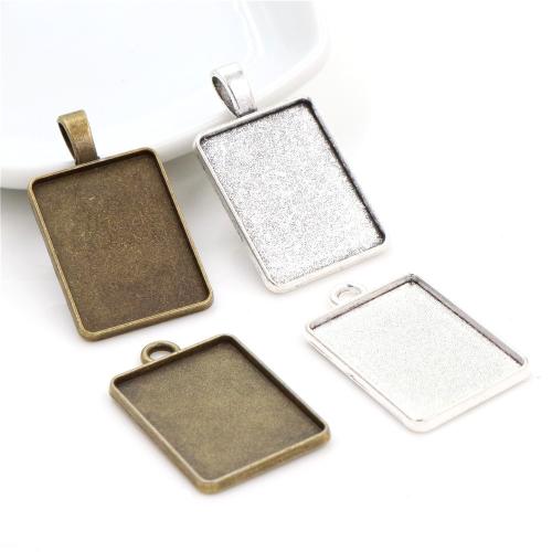 Tibetan Style Pendant Cabochon Setting, Rectangle, plated, DIY, more colors for choice, nickel, lead & cadmium free, inner diameter:18x25mm, Approx 100PCs/Bag, Sold By Bag