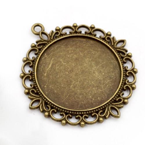 Zink-Legierung Cabochon Weissgold, Zinklegierung, plattiert, DIY & doppelseitig, keine, frei von Nickel, Blei & Kadmium, inner diameter:35mm, ca. 100PCs/Tasche, verkauft von Tasche