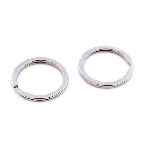 304 Stainless Steel Key Clasp Setting, Donut, DIY & different size for choice, original color, Approx 100PCs/Bag, Sold By Bag