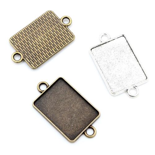 Tibetan Style Connector Setting, Rectangle, plated, DIY & 1/1 loop, more colors for choice, nickel, lead & cadmium free, inner diameter:18x25mm, Approx 100PCs/Bag, Sold By Bag