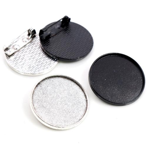 Zinklegierung Brosche Zubehör, plattiert, DIY, keine, frei von Nickel, Blei & Kadmium, inner diameter:25mm, ca. 100PCs/Tasche, verkauft von Tasche