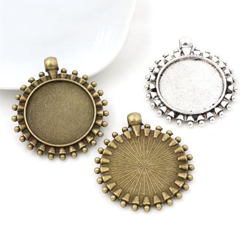 Tibetan Style Pendant Cabochon Setting, plated, DIY, more colors for choice, nickel, lead & cadmium free, inner diameter:25mm, Approx 100PCs/Bag, Sold By Bag