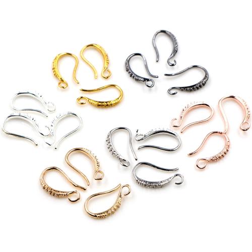 Brass Hook Earwire, plated, DIY, more colors for choice, nickel, lead & cadmium free, 17x10mm, Approx 100PCs/Bag, Sold By Bag