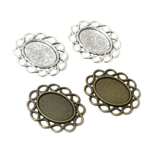 Zink-Legierung Cabochon Weissgold, Zinklegierung, plattiert, DIY, keine, frei von Nickel, Blei & Kadmium, inner diameter:13x18mm, ca. 100PCs/Tasche, verkauft von Tasche