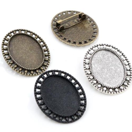 Tibetan Style Brooch Finding, plated, DIY, more colors for choice, nickel, lead & cadmium free, inner diameter:18x25mm, Approx 100PCs/Bag, Sold By Bag