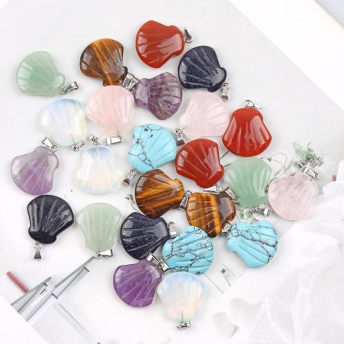 Gemstone Pendants Jewelry, Natural Stone, Shell, DIY & different materials for choice, more colors for choice, 21mm, Sold By PC