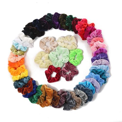 Hair Scrunchies, Cloth, with Rubber Band, knit, random style & for woman, mixed colors, 50PCs/Bag, Sold By Bag