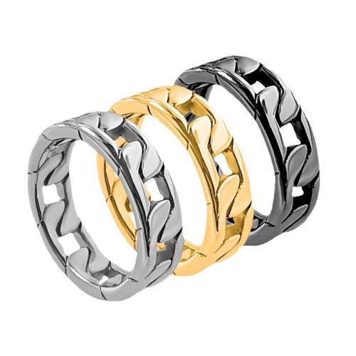 Anillo de dedo de acero inoxidable, acero inoxidable 304, chapado, diverso tamaño para la opción & para hombre & hueco, más colores para la opción, Vendido por UD