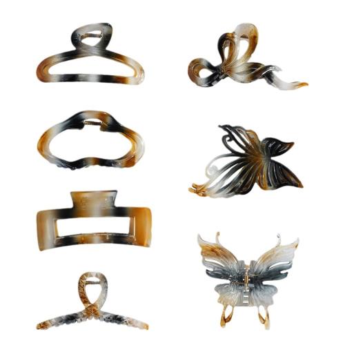 Hair Claw Clips, Resin, handmade, different styles for choice & for woman, amber, Sold By PC