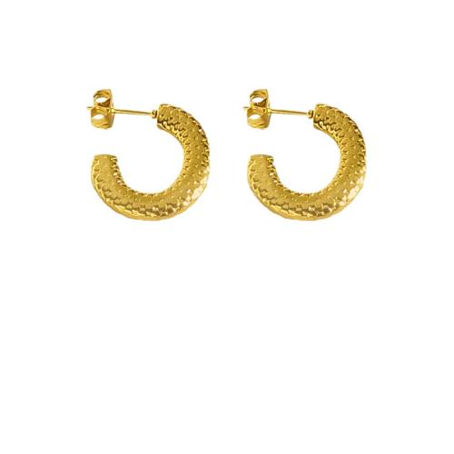 Boucle d'oreille de gaujon en acier inoxydable, Acier inoxydable 304, Plaqué or 18K, bijoux de mode & pour femme, Vendu par paire