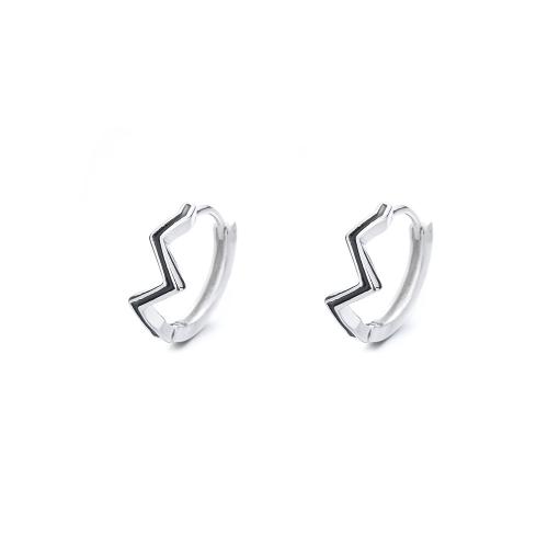 Brass Leverback Earring, plated, for woman & enamel, platinum color, 6x15mm, Sold By PC