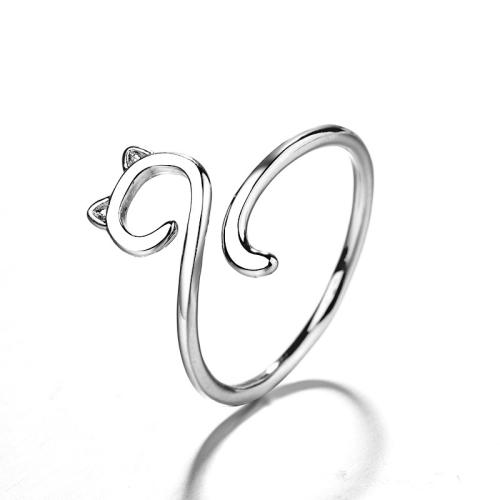 Brass Finger Ring, plated, for woman, platinum color, Sold By PC