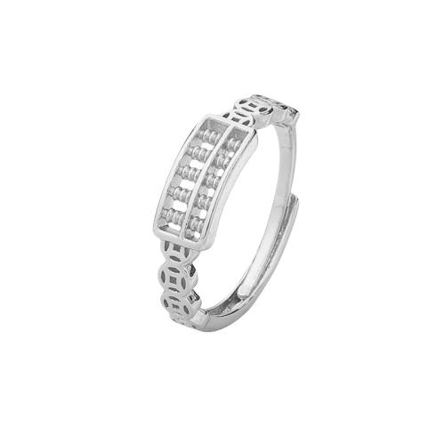 Brass Finger Ring, plated, for woman, platinum color, Sold By PC