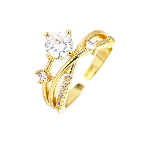 Cubic Zirconia Micro Pave Brass Ring, plated, micro pave cubic zirconia & for woman, more colors for choice, Sold By PC