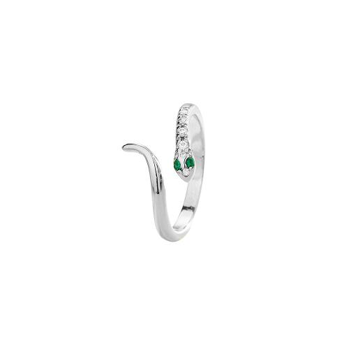 Cubique anneau en laiton Circonia Micro Pave, serpent, Placage, pavé de micro zircon & pour femme, plus de couleurs à choisir, Vendu par PC