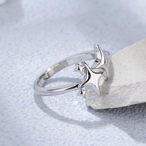 Brass Finger Ring, plated, for woman, platinum color, Sold By PC