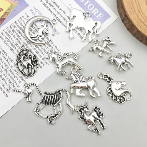 Tibetan Style Pendants, Unicorn, plated, DIY, more colors for choice, 100PCs/Bag, Sold By Bag