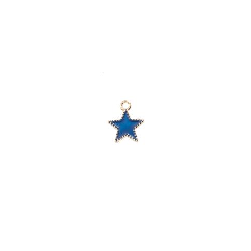 Tibetan Style Enamel Pendants, Star, antique silver color plated, DIY, 12x3x15mm, Sold By PC