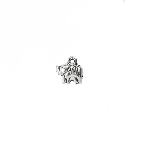 Tibetan Style Animal Pendants, Elephant, antique silver color plated, DIY, 11x5x12mm, 1000/G, Sold By G