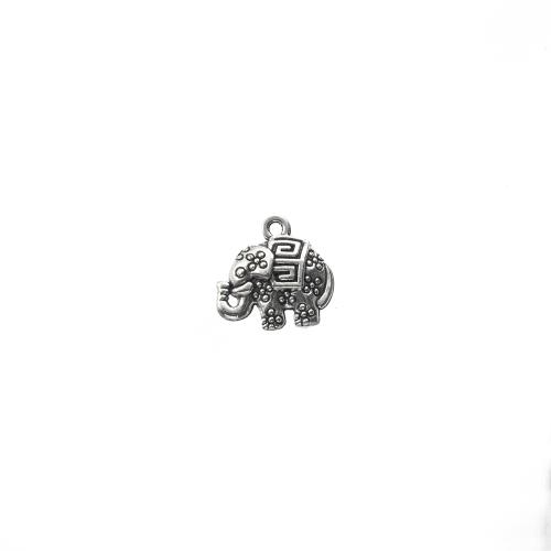 Pendentifs animaux en alliage de zinc, éléphant, Plaqué de couleur d'argent, DIY, 17x8x16mm, 1000/sol, Vendu par sol