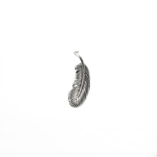 Tibetan Style Feather Pendants, antique silver color plated, DIY, 8x5x24mm, 1000/G, Sold By G