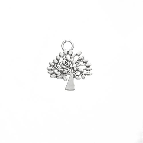 Pendentifs en alliage de zinc, arbre, Plaqué de couleur d'argent, DIY, 33x2x37mm, 1000/sol, Vendu par sol