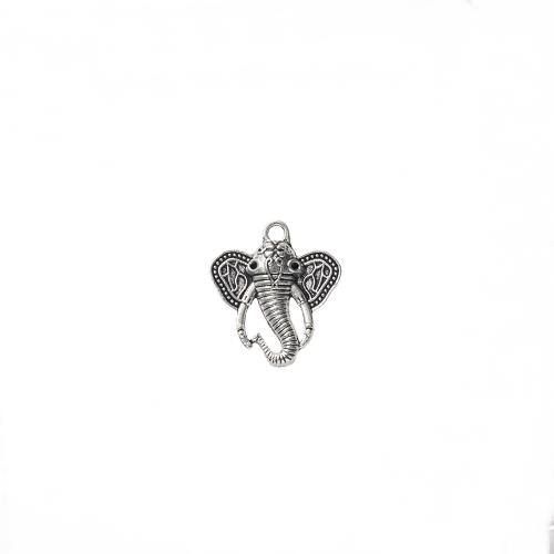 Pendentifs animaux en alliage de zinc, éléphant, Plaqué de couleur d'argent, DIY, 24x5x26mm, 1000/sol, Vendu par sol