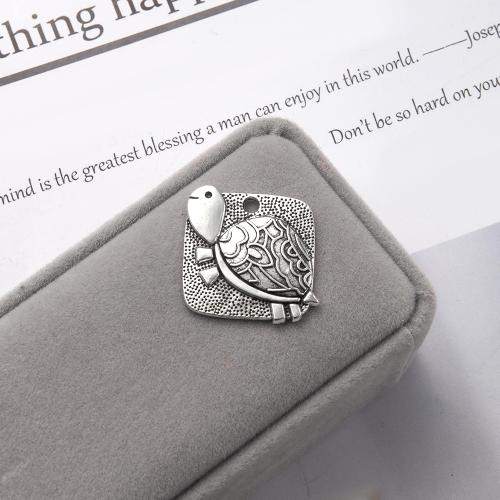 Tibetan Style Animal Pendants, Turtle, antique silver color plated, DIY, 26x3x26mm, 1000/G, Sold By G