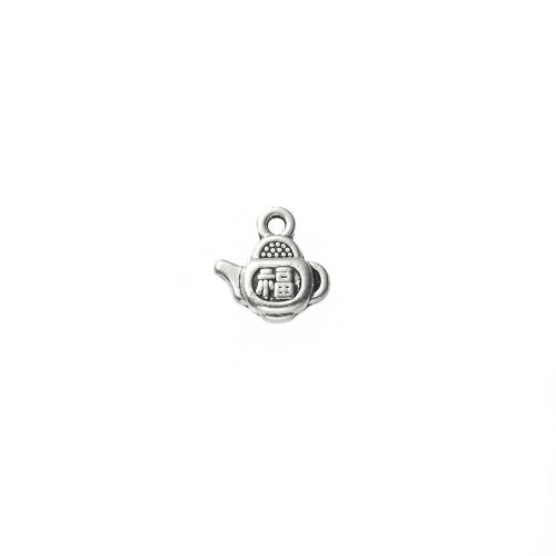 Tibetan Style Pendants, Teapot, antique silver color plated, DIY, 13x4x14mm, 1000/G, Sold By G