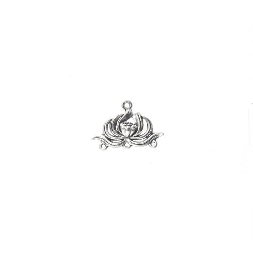 Flower Tibetan Style Connector, Lotus, antique silver color plated, DIY & 1/1 loop, 26x3x18mm, 1000/G, Sold By G