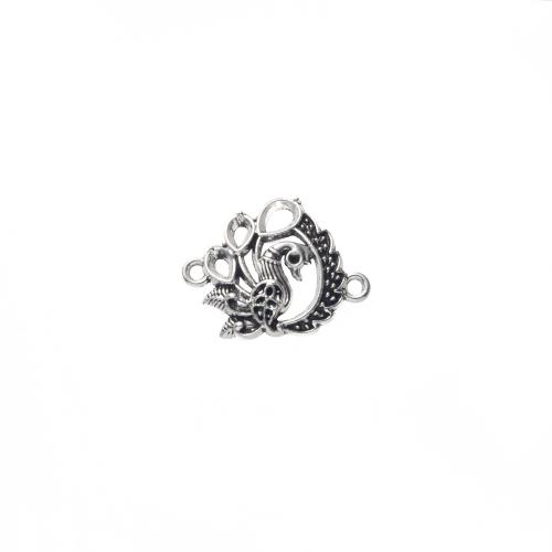 Tibetan Style Connector, Peacock, antique silver color plated, DIY & 1/1 loop, 26x4x22mm, 1000/G, Sold By G