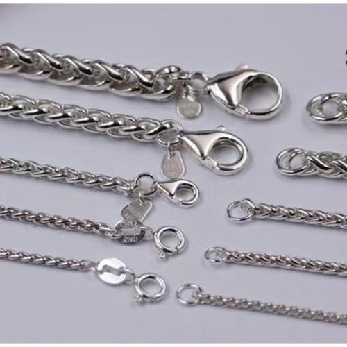 Chaînes en argent sterling, Argent sterling 925, chaîne chopin & DIY & normes différentes pour le choix, argent, Vendu par sol