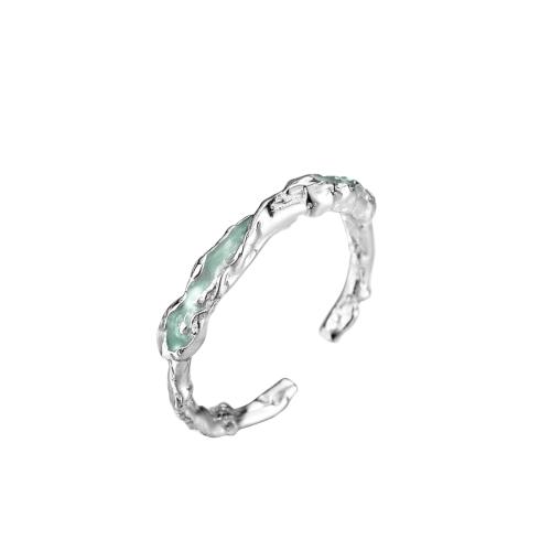 925 Sterling Silver Cuff Finger Ring, for woman & enamel, more colors for choice, US Ring Size:6-8, Sold By PC