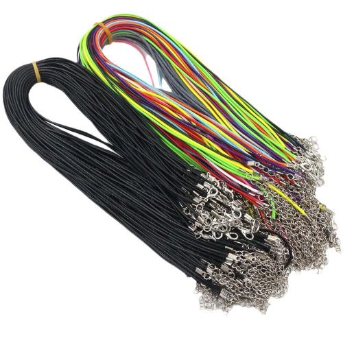 Fashion Necklace Cord, Korean Waxed Cord, with Iron, DIY, more colors for choice, 1.50mm, Approx 100PCs/Bag, Sold By Bag