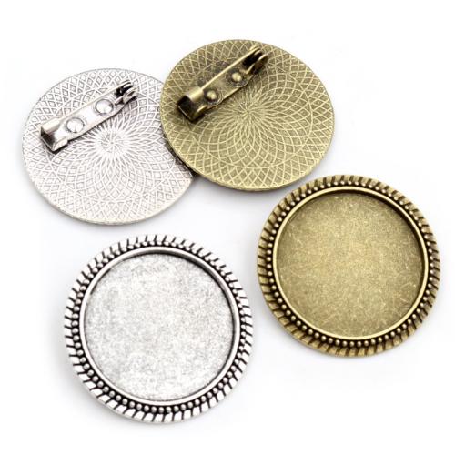 Tibetan Style Brooch Finding, plated, DIY, more colors for choice, nickel, lead & cadmium free, Inner diameter:25mm, Approx 100PCs/Bag, Sold By Bag