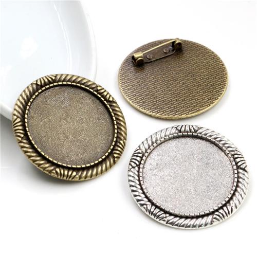 Tibetan Style Brooch Finding, plated, DIY, more colors for choice, nickel, lead & cadmium free, Inner diameter:30mm, Approx 100PCs/Bag, Sold By Bag