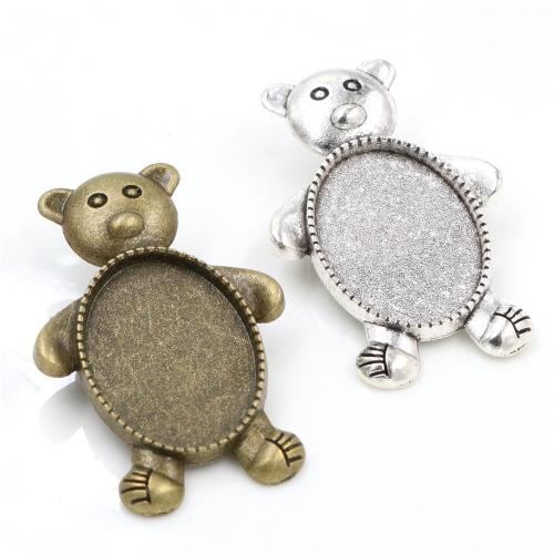 Tibetan Style Brooch Finding, Bear, plated, DIY, more colors for choice, nickel, lead & cadmium free, Inner diameter:18x25mm, Approx 100PCs/Bag, Sold By Bag