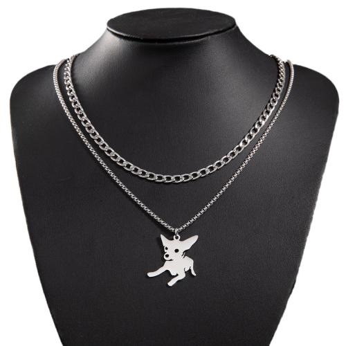 Stainless Steel Jewelry Necklace, 304 Stainless Steel, Dog, fashion jewelry & different size for choice & for woman, more colors for choice, Sold By PC