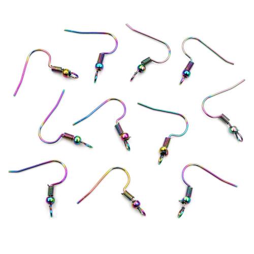 Iron Hook Earwire, colorful plated, DIY & different styles for choice, more colors for choice, nickel, lead & cadmium free, 20x17mm, Approx 100PCs/Bag, Sold By Bag