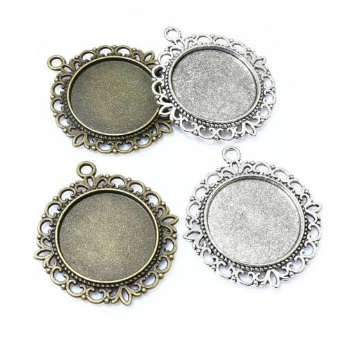 Tibetan Style Pendant Cabochon Setting, plated, DIY & double-sided, more colors for choice, nickel, lead & cadmium free, Inner diameter:25mm, Approx 100PCs/Bag, Sold By Bag