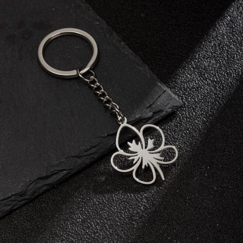 Stainless Steel Key Clasp, 304 Stainless Steel, Flower, for woman, Sold By PC